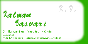 kalman vasvari business card